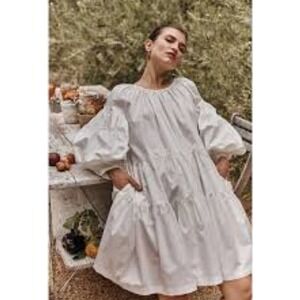 Future Primitive Mini Mumtaz Dress Women's OS Poplin Cotton Pockets Black*